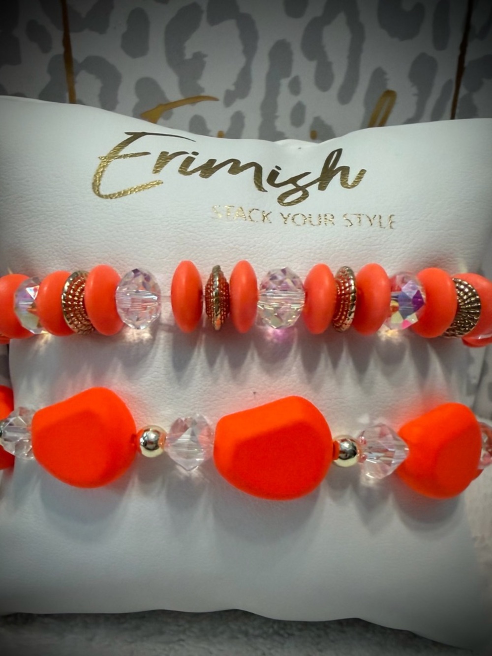 New ERIMISH Bracelets- 2 pc Stack - Neon Orange